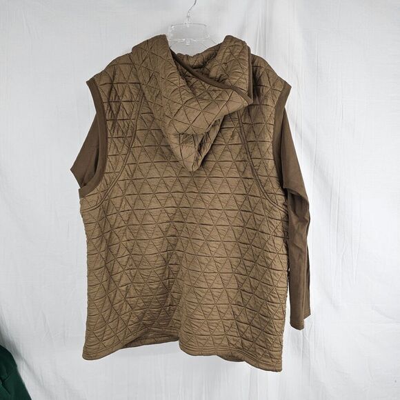 Davi & Dani Solid Long Sleeve Zipper Front Hoodie Jacket Size 1XL Brown - Picture 9 of 10